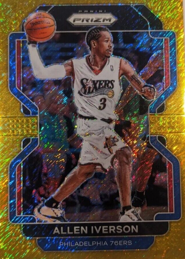 Allen Iverson 2021 Prizm #255 Gold Shimmer /10 RAW Price Guide 