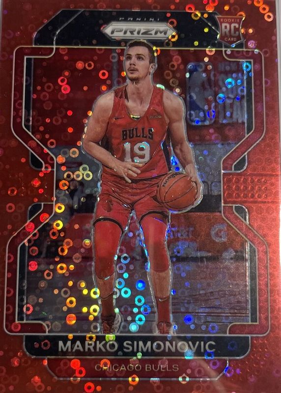 Marko Simonovic 2021 Prizm #166 Fast Break Red /100 Rookie RAW