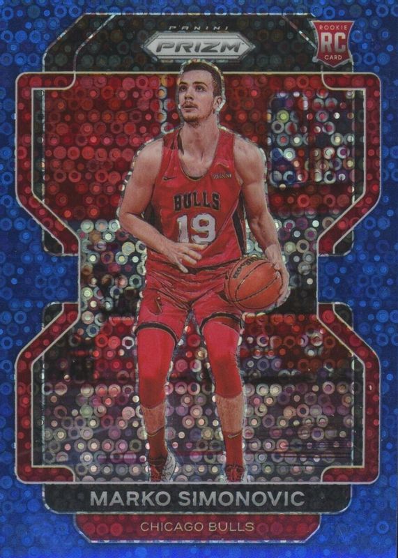 Marko Simonovic 2021 Prizm #166 Fast Break Blue /150 Rookie RAW