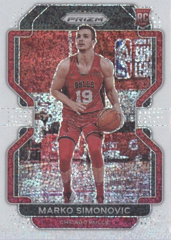 Marko Simonovic 2021 Prizm #166 White Sparkle /(SSP) Rookie RAW