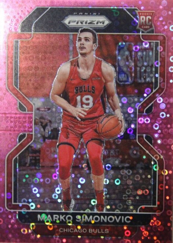 Marko Simonovic 2021 Prizm #166 Fast Break Pink /50 Rookie RAW