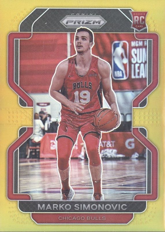 Marko Simonovic 2021 Prizm #166 Gold /10 Rookie RAW