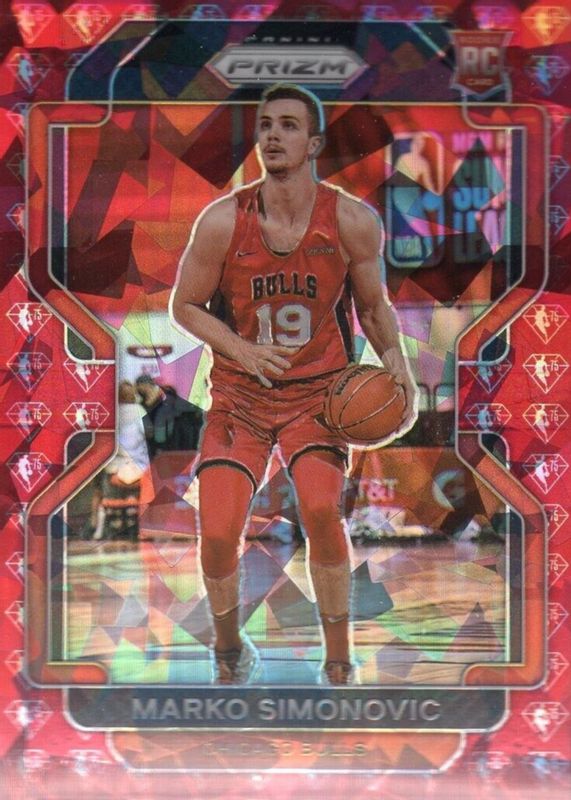 Marko Simonovic 2021 Prizm #166 NBA 75th Anniversary Diamond /75 Rookie RAW