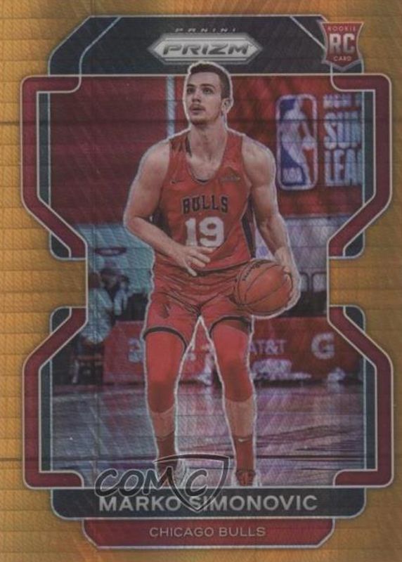 Marko Simonovic 2021 Prizm #166 Factory Set Orange Hyper Rookie RAW