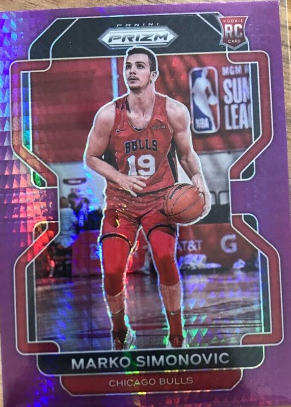 Marko Simonovic 2021 Prizm #166 Factory Set Purple Hyper Rookie RAW