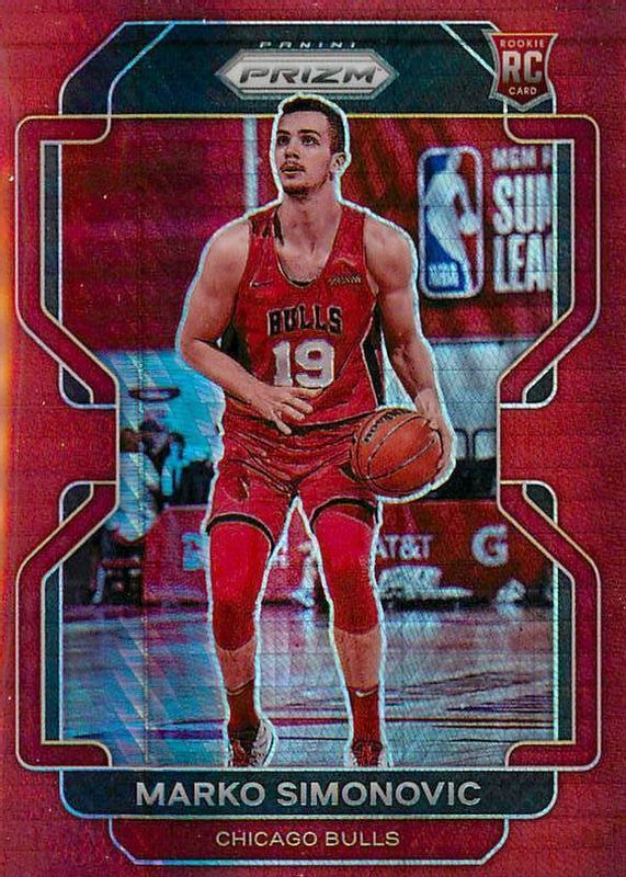 Marko Simonovic 2021 Prizm #166 Factory Set Red Hyper Rookie RAW