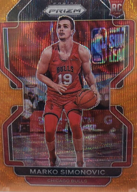 Marko Simonovic 2021 Prizm #166 Orange Wave /60 Rookie RAW