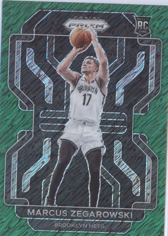 Marcus Zegarowski 2021 Prizm #300 Green Shimmer /5 Rookie RAW