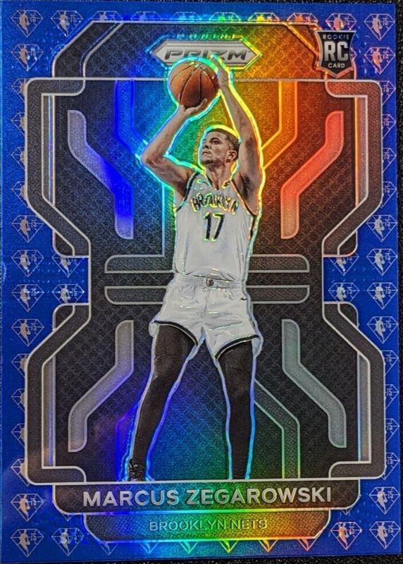 Marcus Zegarowski 2021 Prizm #300 Blue NBA 75th Anniversary Rookie RAW