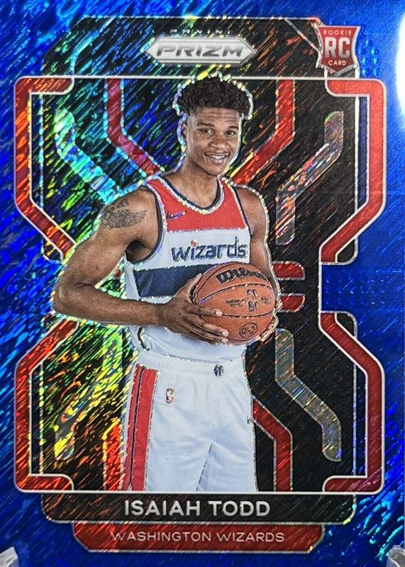 Isaiah Todd 2021 Prizm #299 Blue Shimmer /30 Rookie RAW