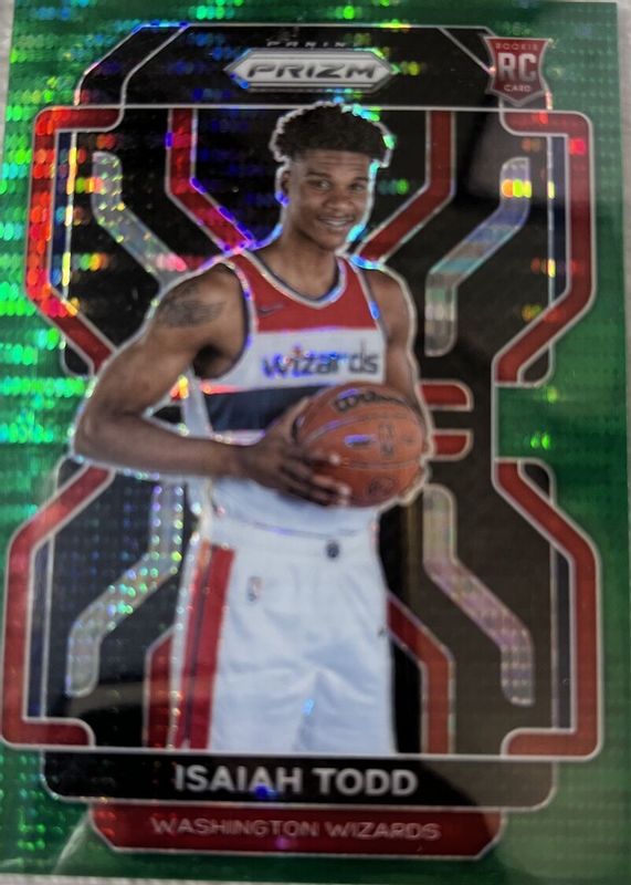 Isaiah Todd 2021 Prizm #299 Green Pulsar /25 Rookie RAW