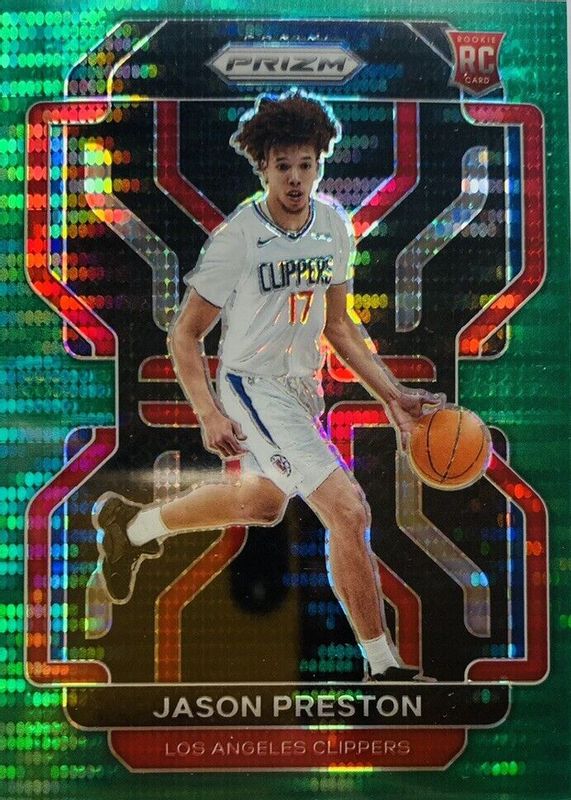 Jason Preston 2021 Prizm #327 Green Pulsar /25 Rookie RAW