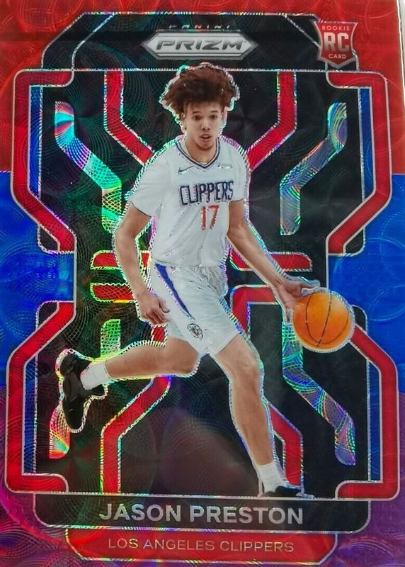 Jason Preston 2021 Prizm #327 Choice Red Blue & Purple /15 Rookie RAW