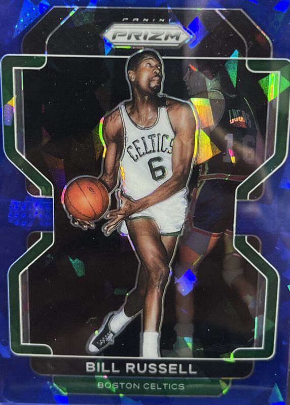 Bill Russell 2021 Prizm #254 Blue Ice /125 RAW