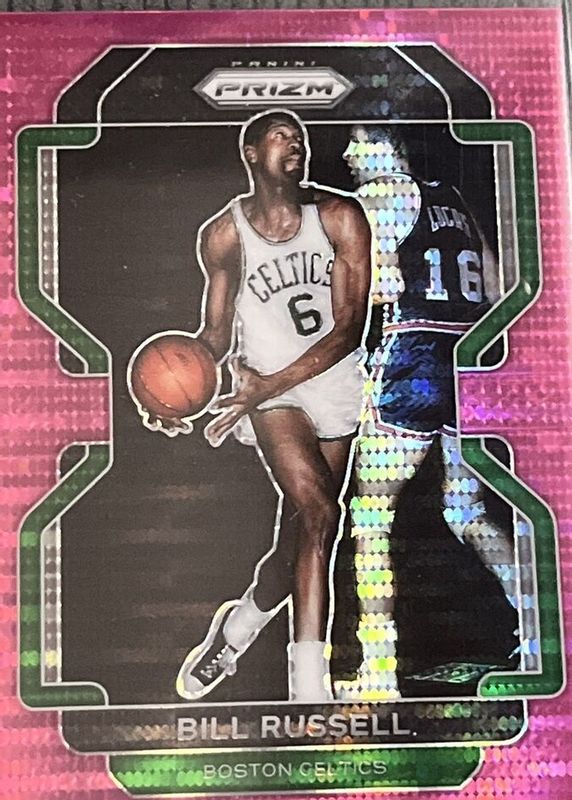 Bill Russell 2021 Prizm #254 Pink Pulsar /42 RAW