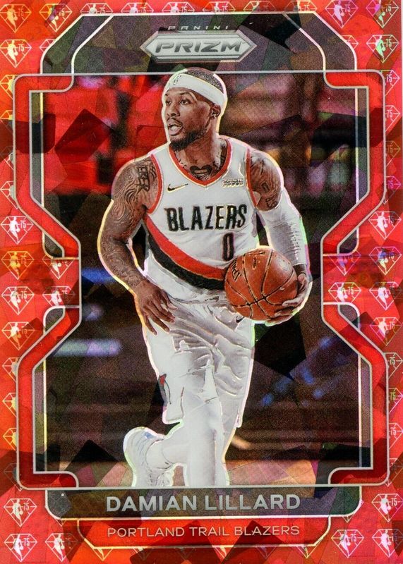 Damian Lillard 2021 Prizm #116 NBA 75th Anniversary Diamond /75 RAW