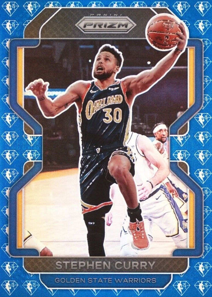 Stephen Curry 2021 Prizm #154 Blue NBA 75th Anniversary PSA 10 