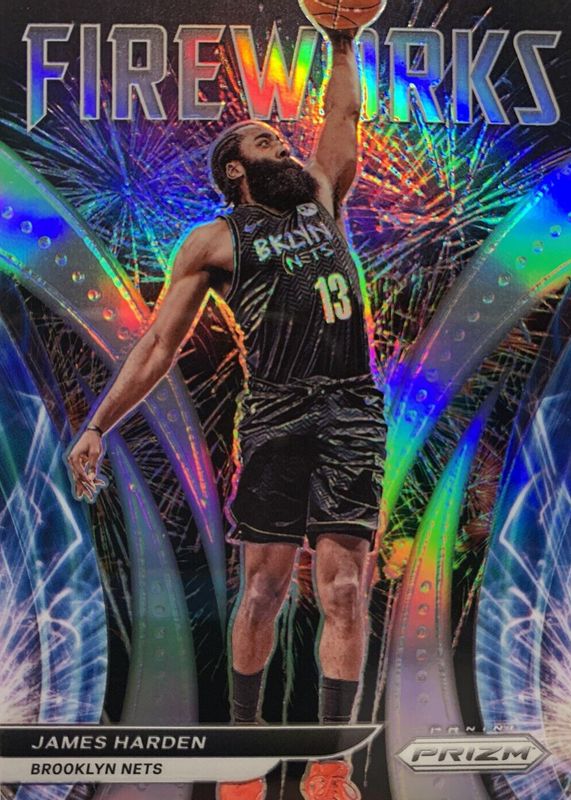 James Harden 2021 Prizm #14 Fireworks - Silver RAW