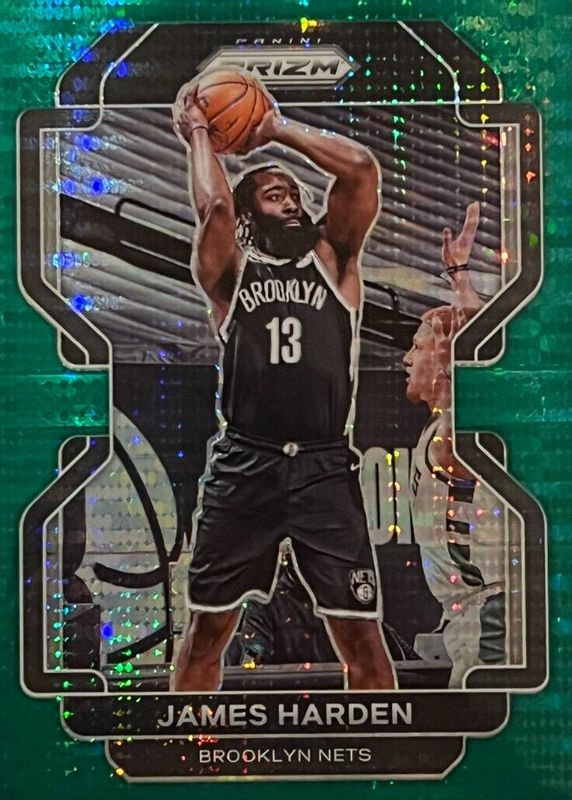 James Harden 2021 Prizm #44 Green Pulsar /25 RAW