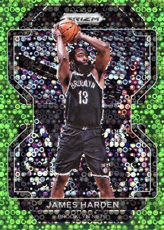 James Harden 2021 Prizm #44 Fast Break Neon Green /5 RAW