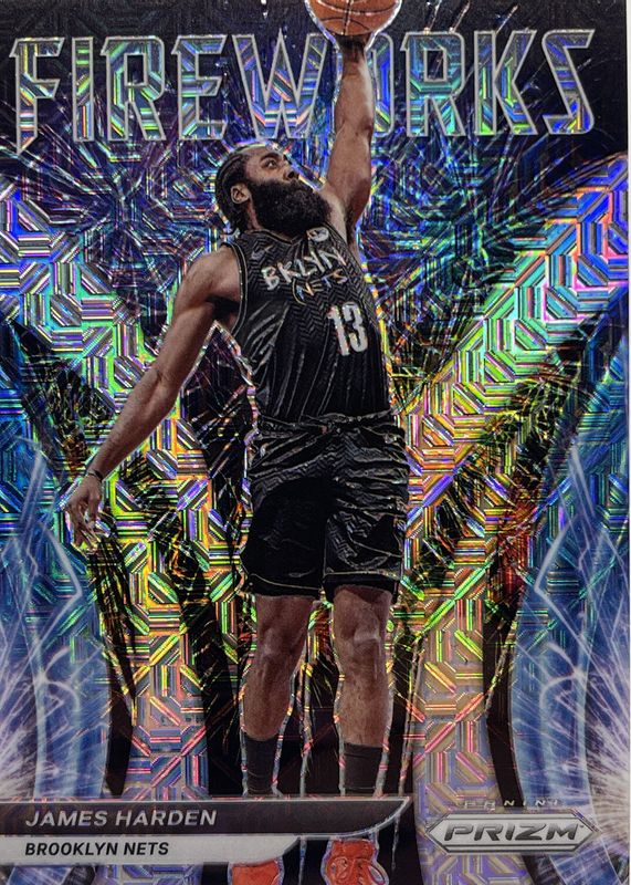 James Harden 2021 Prizm #14 Fireworks - Mojo /25 SGC 10