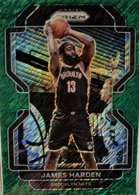 James Harden 2021 Prizm #44 Green Shimmer /5 RAW