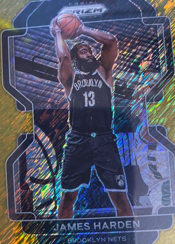 James Harden 2021 Prizm #44 Gold Shimmer /10 RAW