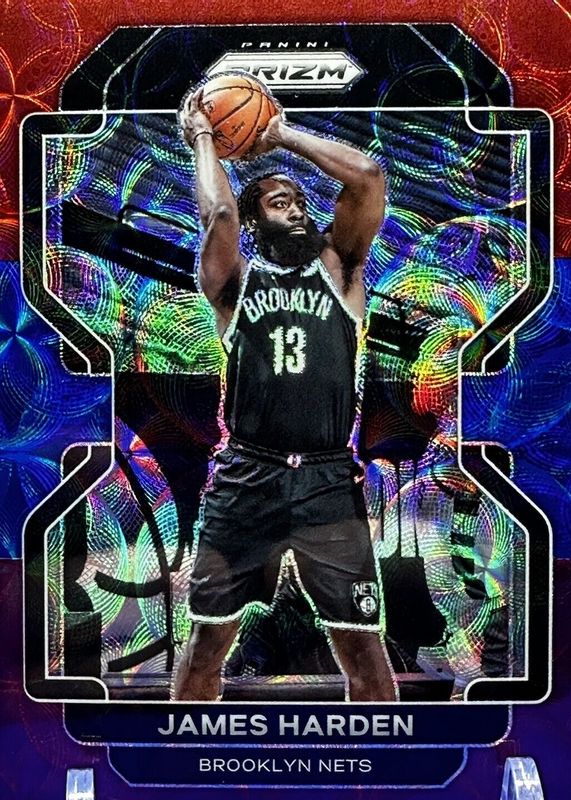 James Harden 2021 Prizm #44 Choice Red Blue & Purple /15 RAW