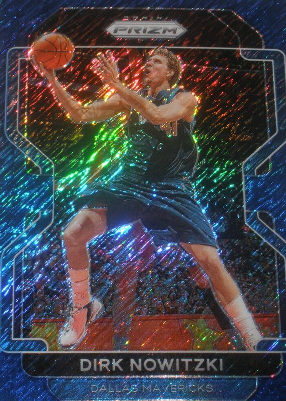 Dirk Nowitzki 2021 Prizm #289 Blue Shimmer /30 RAW