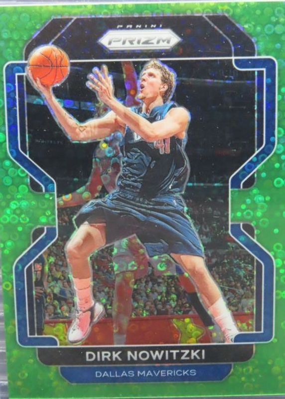 Dirk Nowitzki 2021 Prizm #289 Fast Break Neon Green /5 RAW