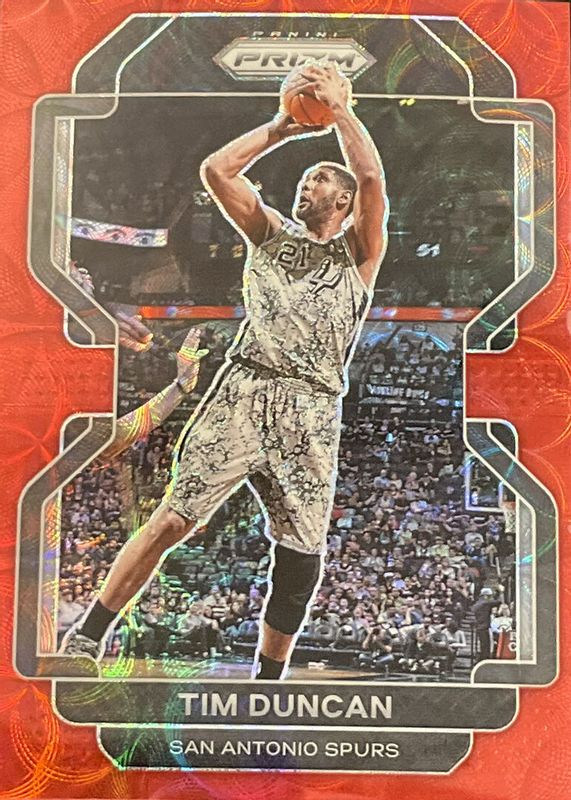 Tim Duncan 2021 Prizm #268 Choice Red /88 RAW