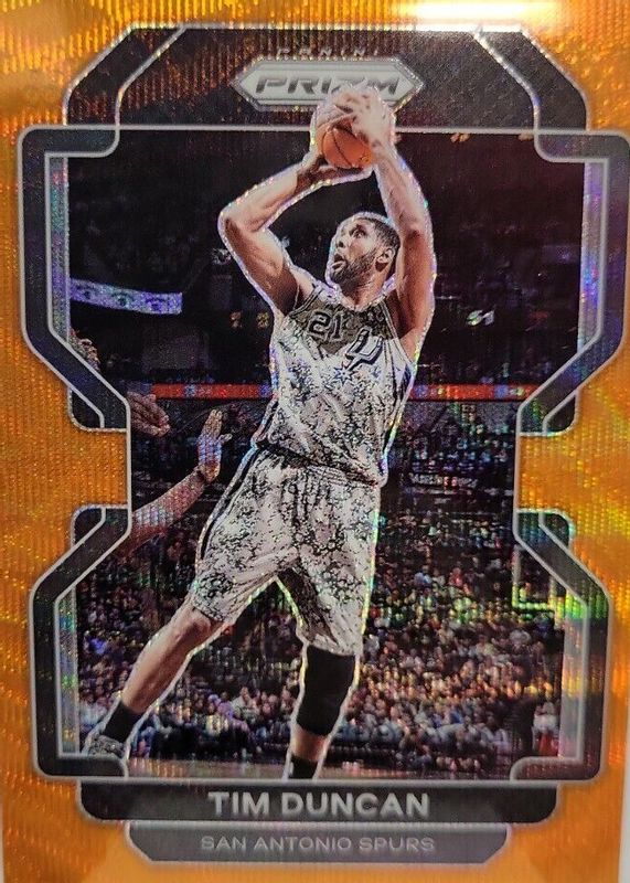 Tim Duncan 2021 Prizm #268 Orange Wave /60 RAW