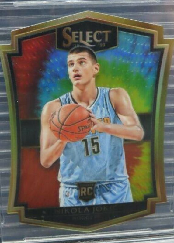 Nikola Jokic 2015 Select #128 Premier Level Tie-Dye Die-Cut /25 Rookie BGS 9