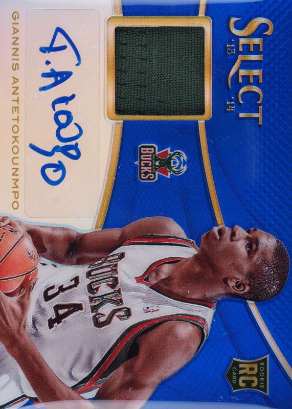 Giannis Antetokounmpo 2013 Select #1 Rookie Jersey Autographs - Blue (/49) Rookie SGC 9