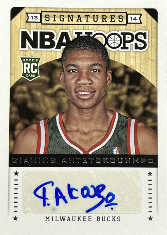 Giannis Antetokounmpo 2013 Hoops #172 Signatures Rookie BGS 9