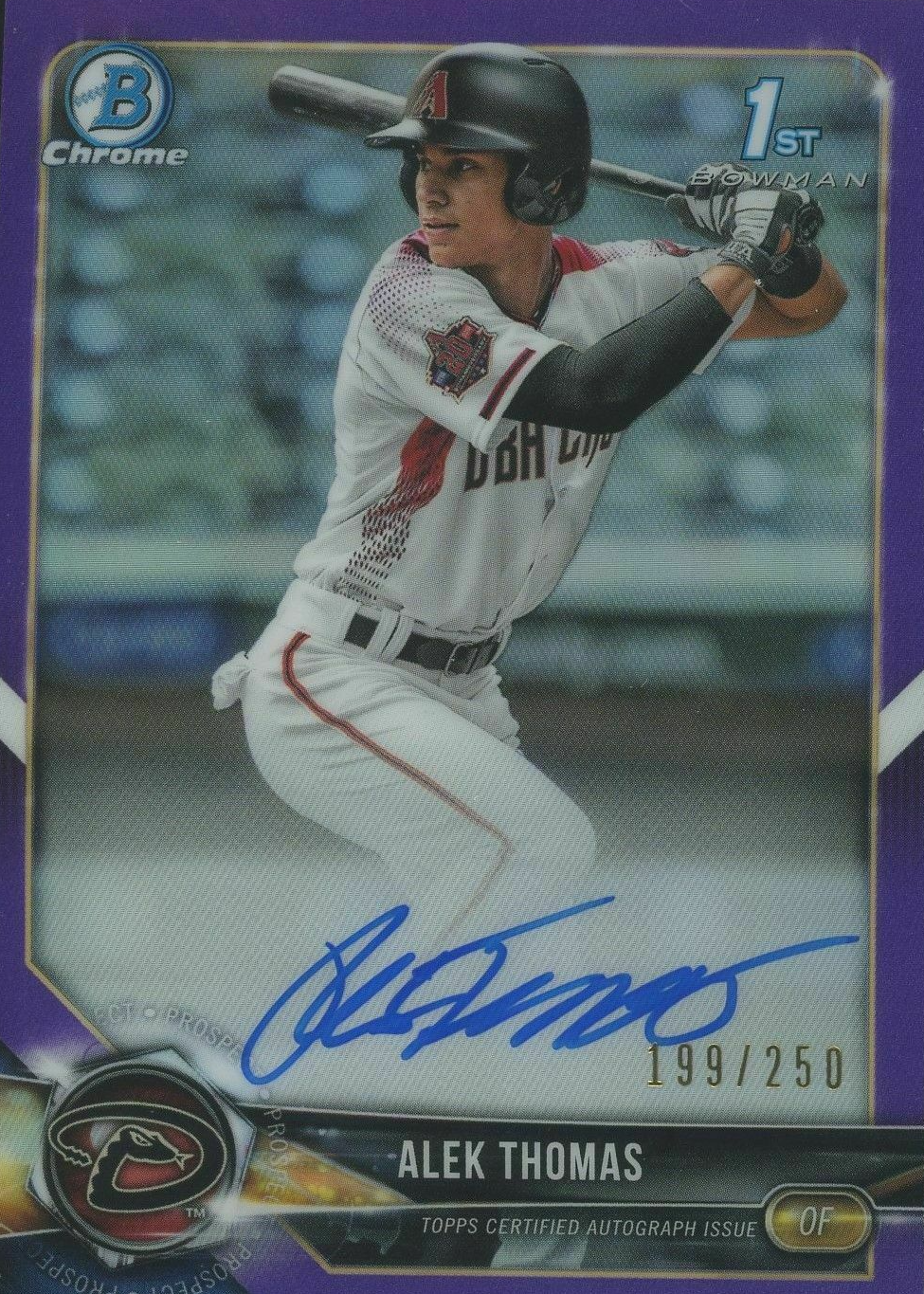 Alek Thomas 2018 Bowman Draft #CDA-AT Chrome DP Auto - Purple