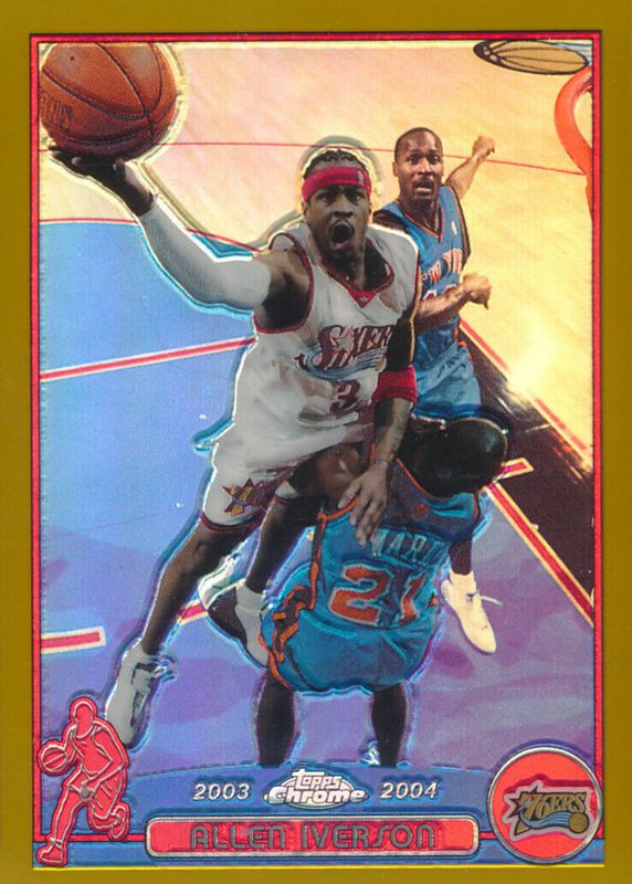 Allen Iverson 2003 Topps Chrome #3 Gold Refractor /99 SGC 10