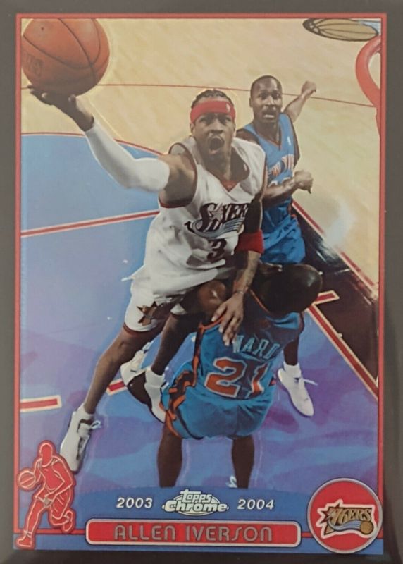 Allen Iverson 2003 Topps Chrome #3 Black Refractor /500 RAW