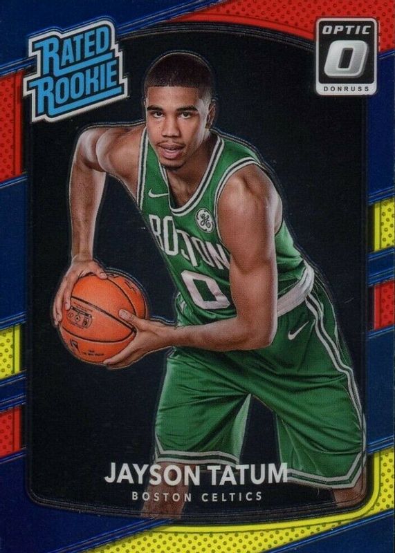 Jayson Tatum 2017 Optic #198 Red & Yellow Rookie SGC 10