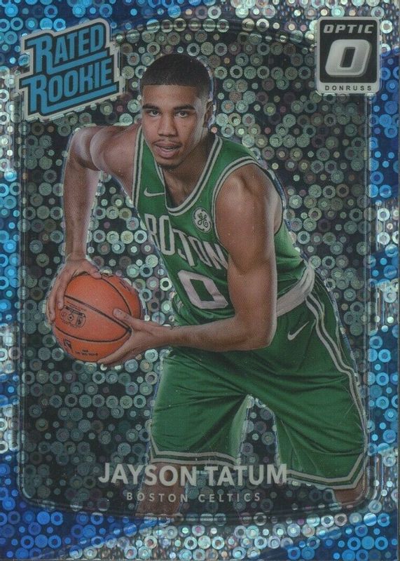 Jayson Tatum 2017 Optic #198 Fast Break Rookie PSA 8