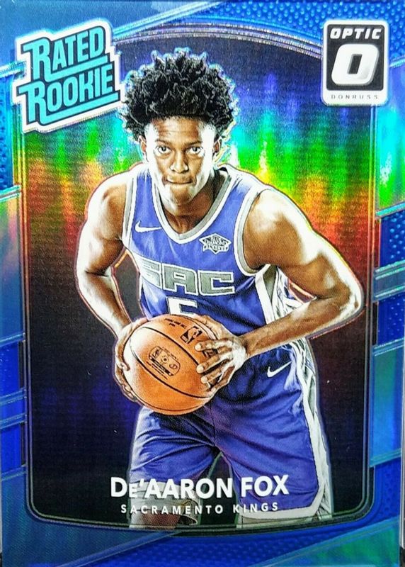 De'Aaron Fox 2017 Optic #196 Blue /49 Rookie PSA 10