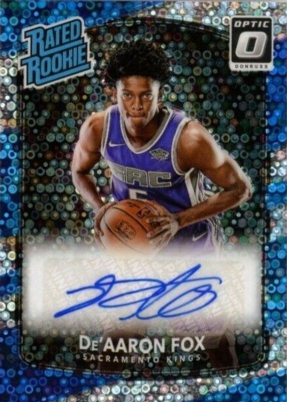 De'Aaron Fox 2017 Optic #196 Rated Rookie Signatures - Fast Break SGC 9