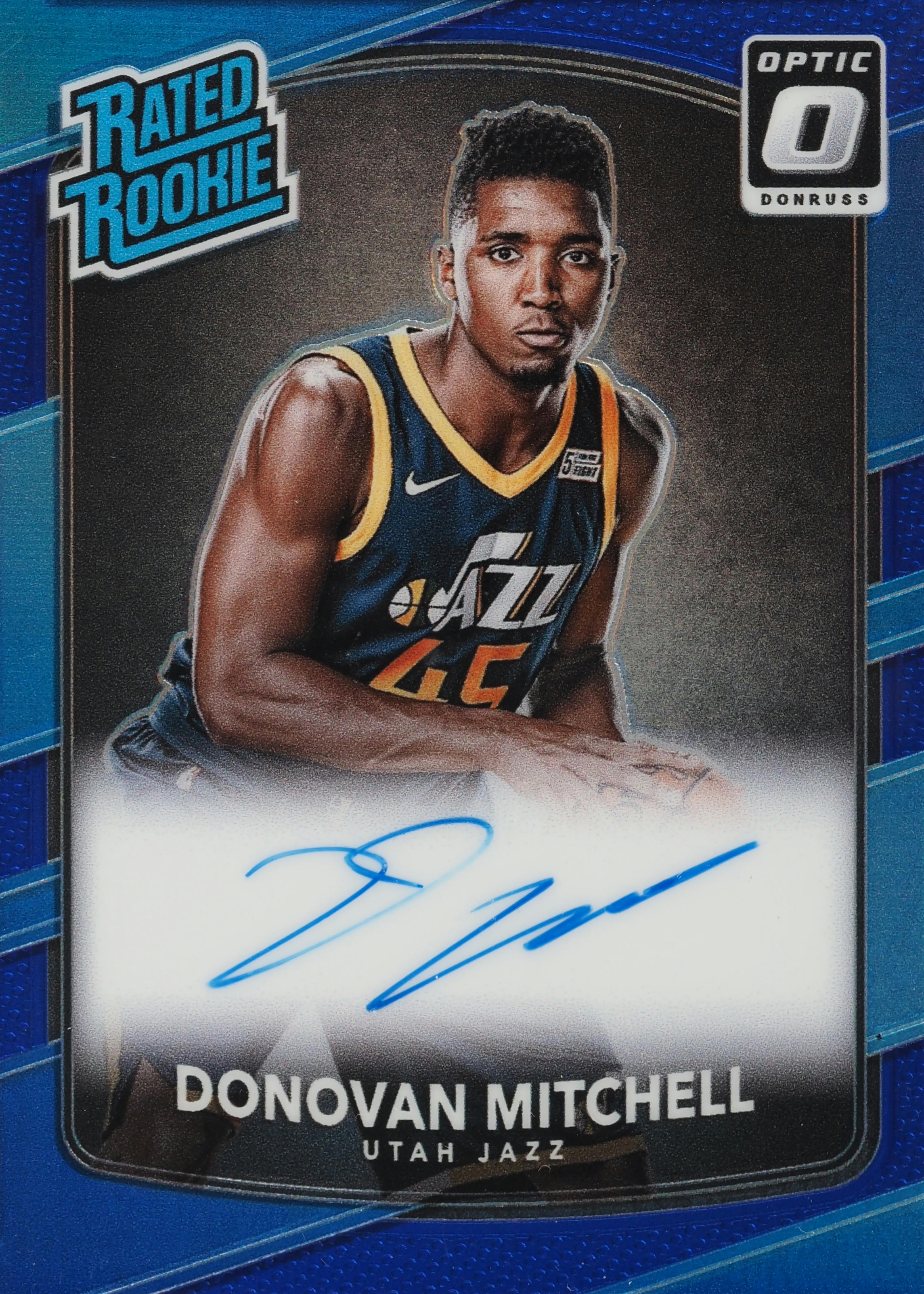 Donovan Mitchell 2017 Optic #188 Rated Rookie Signatures - Blue
