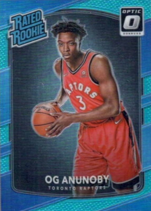 OG Anunoby 2017 Optic #178 Aqua /25 Rookie SGC 9