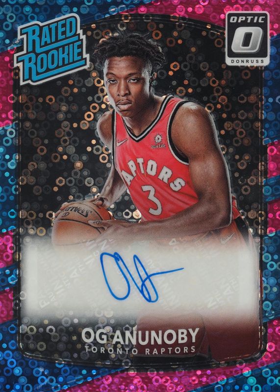 OG Anunoby 2017 Optic #178 Rated Rookie Signatures - Fast Break Pink /20 PSA 10