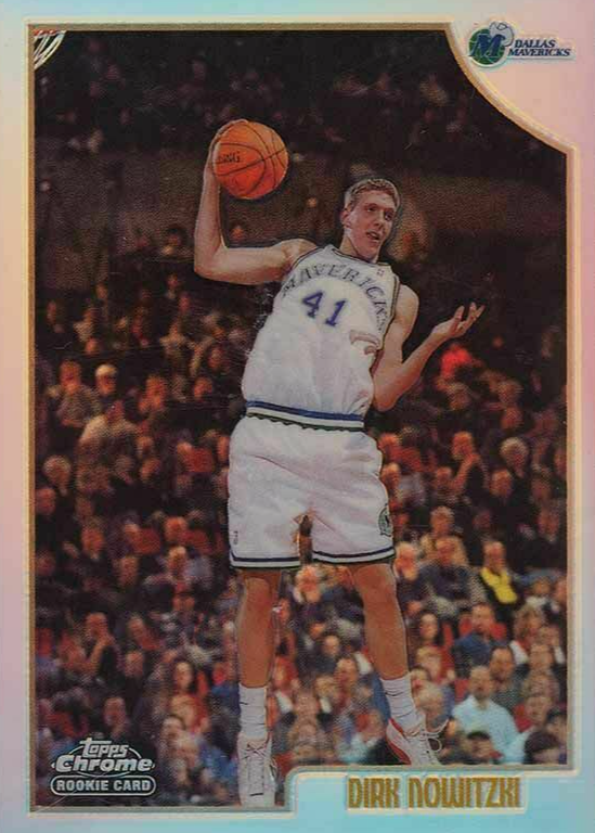 NBAカード Dirk Nowitzki Topps Chrome RC PSA 1998-99 TOPPS CHROME RC ROOKIE #154 DIRK NOWITZKI PSA 9