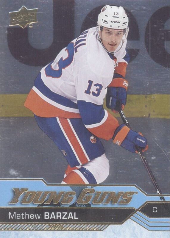 Mathew Barzal 2016 Upper Deck #458 Young Guns - Silver Foil Rookie PSA 10