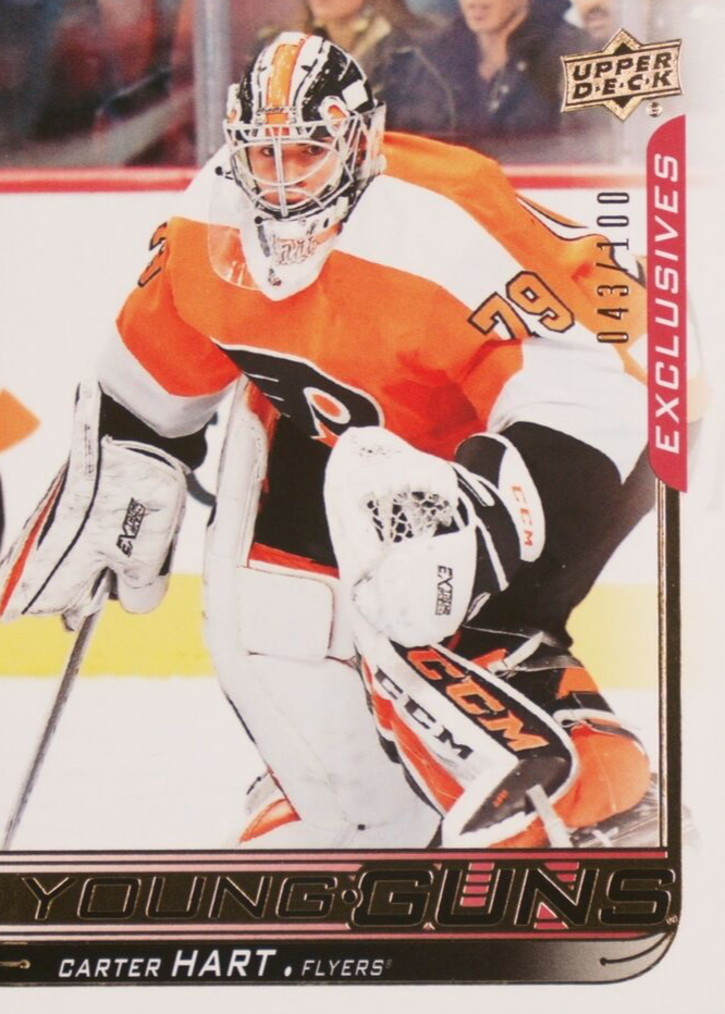 UPPER DECK NHLカード STATURE CARTER HART FLYERS #23 送料無料 中古 IT1 182 Carter Hart Philadelphia Flyers 2019-20 Upper Deck MVP