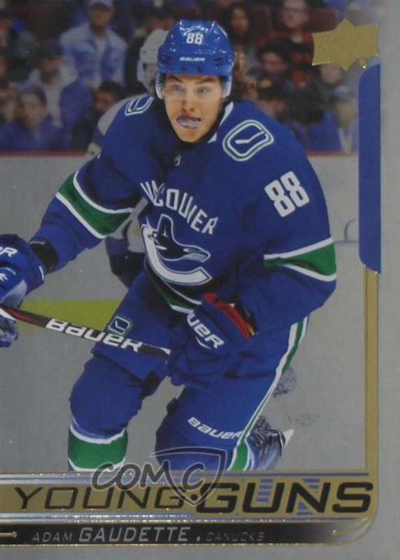 Adam Gaudette 2018 Upper Deck #205 Young Guns - Silver Foil Rookie SGC 9.5