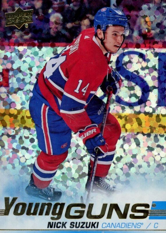 Nick Suzuki 2019 Upper Deck #471 Young Guns - Speckled Rainbow Foil Rookie RAW